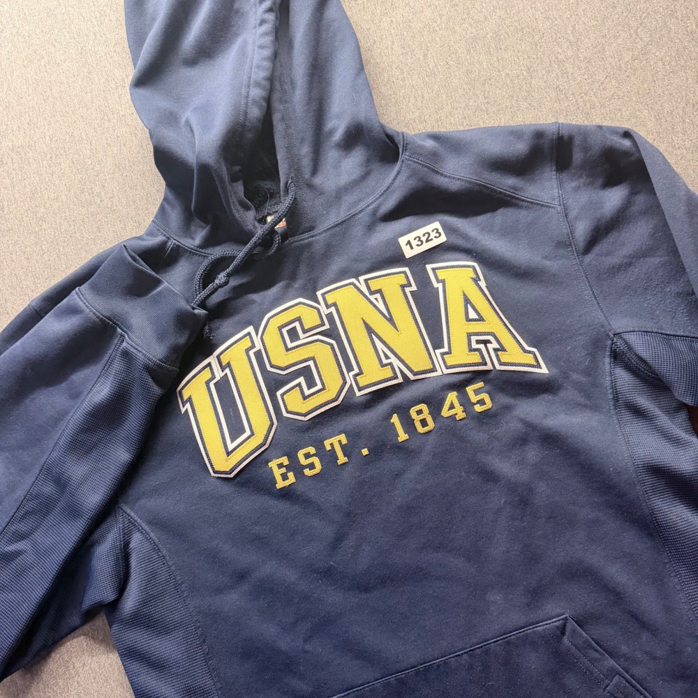 Badger Sport USNA Navy Blue Hoodie Mens Medium Naval Academy Sweatshirt 1323